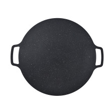Poêle à griller de style coréen, plaque de cuisson antiadhésive avec design rond et portable pour un nettoyage rapide et une cuisson efficace