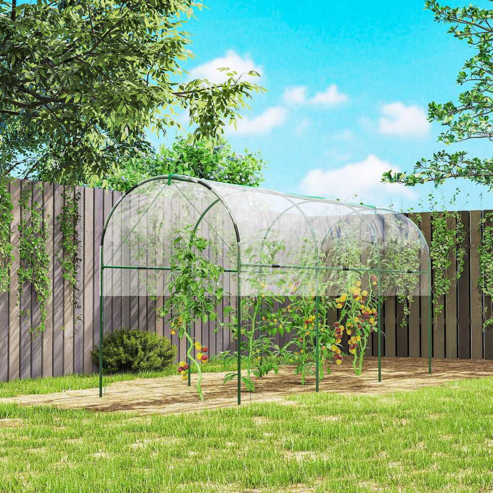 Outsunny Tomato Greenhouse With Top Tap, Pointed Bottom And Guy Ropes, Clear