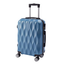 20 Inch Wavy Texture Hard Shell Travel Suitcase, Blue