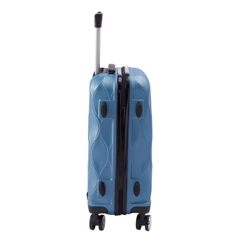 Living And Home 20 Inch Wavy Texture Hard Shell Travel Suitcase, Blue 2