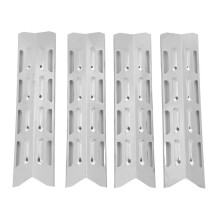 4 plaques de protection thermique en acier inoxydable émaillé, réglables et durables.