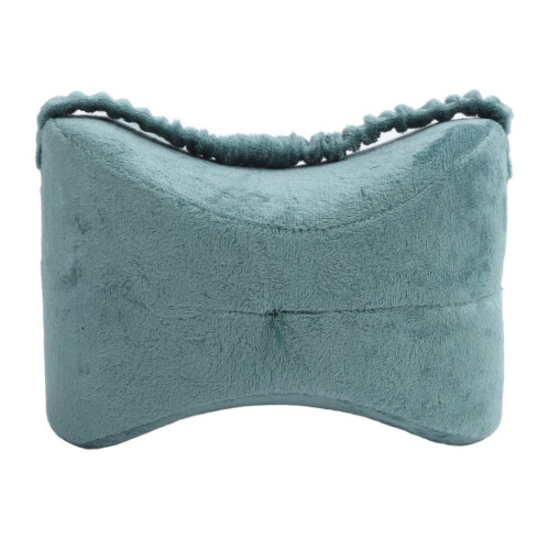 Soft Green Memory Foam Side Leg Pillow with Strap for Comfortable Sleep 1