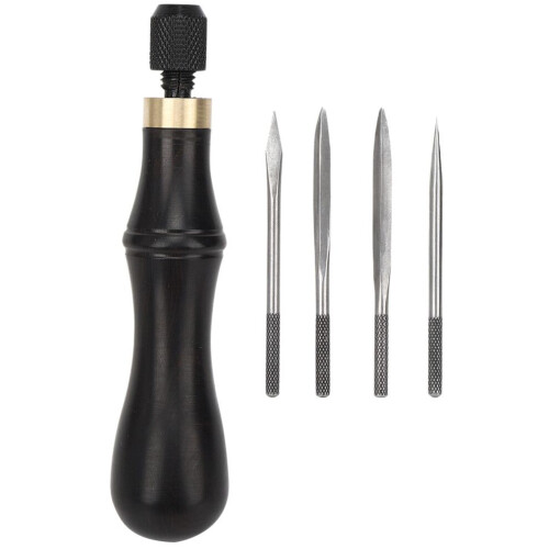 4 in 1 Stitching Awl Kit Ebony Handle DIY Leather 2