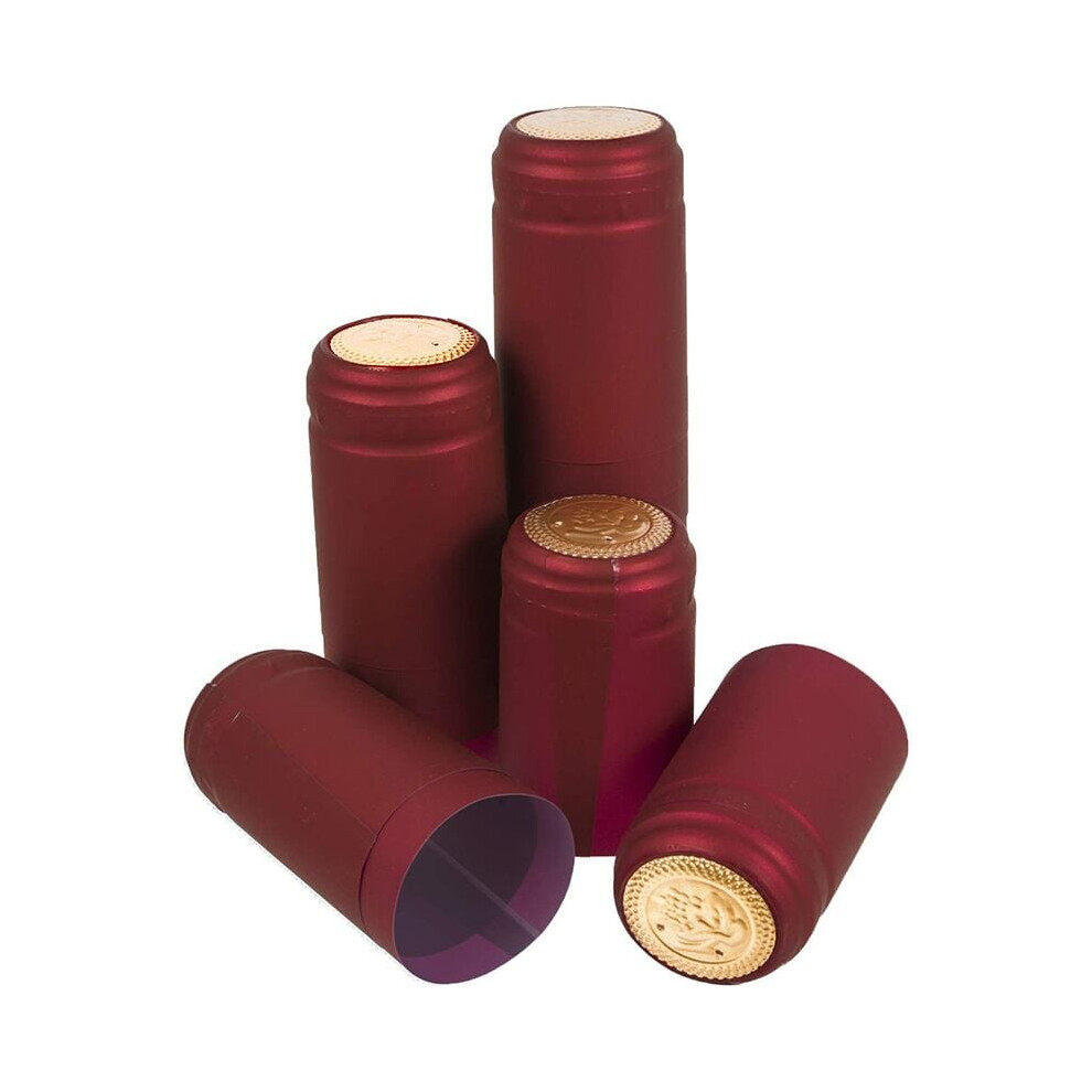 Wine Shrink Wrap With Satin Finish, Easy To Use Shrink Capsules For Wine Cellars And Home Use (Oriental Red, 100 Pieces) 9155353284124