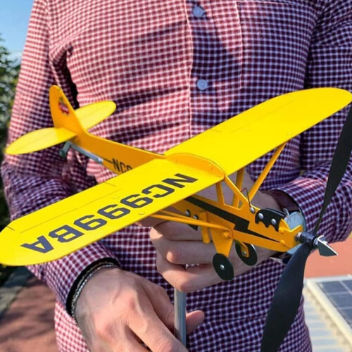 Χειροποίητη συγκολλημένη κατασκευή, Piper J3Cub Airplane Weathervane, Ανθεκτική μεταλλική 2