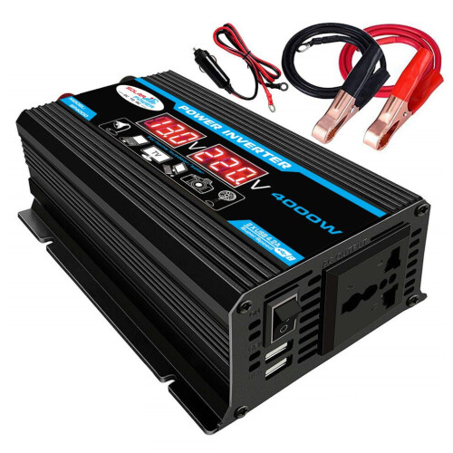Inverter per auto da 300 W da 12 V a 220 V con USB, display digitale, dimensioni compatte 2