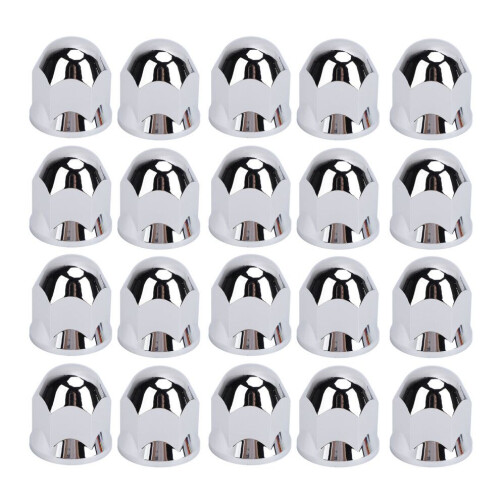 33mm Chrome Lug Nut Covers 20Pcs for Trucks & Trailers 2
