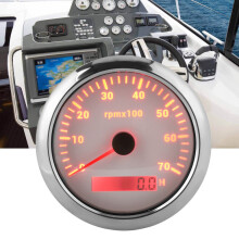 Medidor de RPM de 85 mm, 0-7000 rpm, retroiluminación ajustable de 7 colores para coche y barco, 9-32
