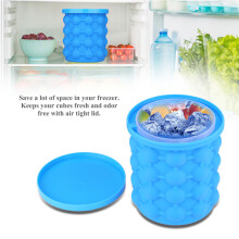 Máquina para hacer cubitos de hielo 2 en 1, cubo de hielo de silicona con tapa hermética para congelar y almacenar hielo, molde de hielo portátil