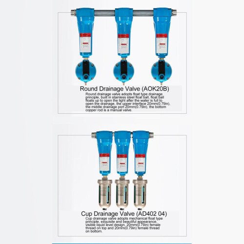 Hoogefficiënt luchtfilter van aluminiumlegering DN20 3/4 inch Safe 2