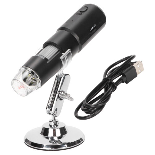 Wireless Digital Microscope 50X-1000X USB Handheld with 8 LEDs, Black 1