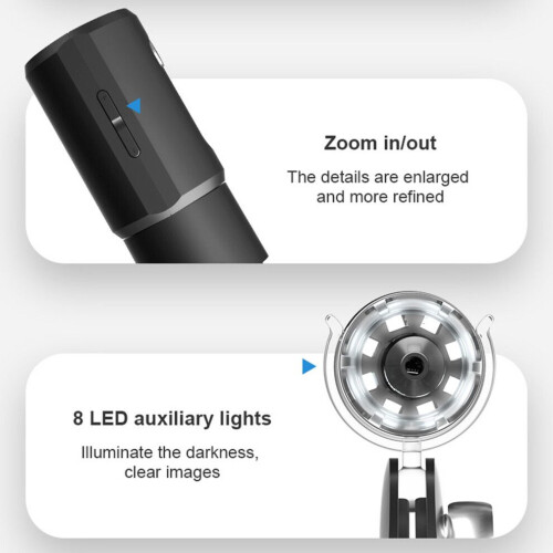 Wireless Digital Microscope 50X-1000X USB Handheld with 8 LEDs, Black 2