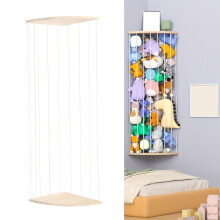 Wood Corner Plush Toy Organizer Shelf Adjustable Length