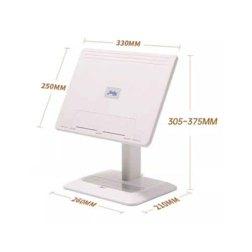 Bärbart vitt bokställ 260x210x375mm justerbart ABS-läsställ 1