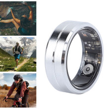 Slimme ring zilver 11# IP68 waterdichte fitness tracker lichtgewicht
