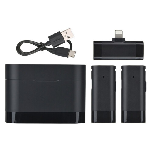 Wireless Microphone Set with 2 Transmitters, Receiver, Charging Box for iOS / Type-C 2
