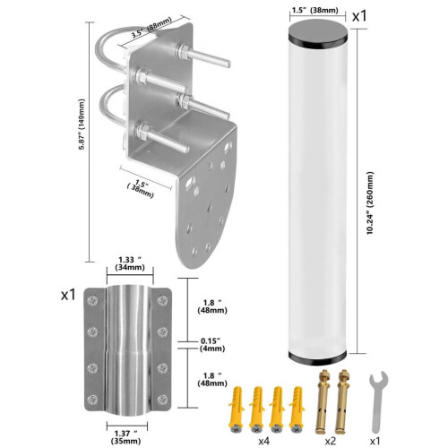 Stainless Steel Wall Mount Bracket for V2 Rectangular Dish Antennas 1