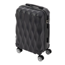 20 Inch Wavy Texture Hard Shell Travel Suitcase, Black