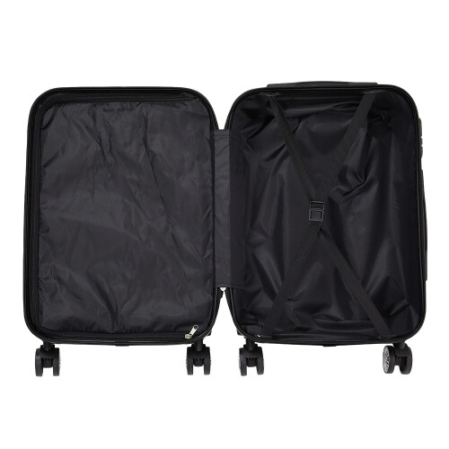 Living And Home 20 Inch Wavy Texture Hard Shell Travel Suitcase, Black 2