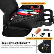 Borsa da serbatoio multifunzionale per moto con porta telefono, 32x19x11 cm, nera