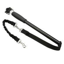 Elastiskt hundkoppel för cykel, handsfree, gång, löpning, 700 mm, svart