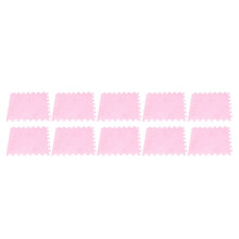 Juego de 10 alfombrillas de espuma de felpa rosa - Azulejos antideslizantes de fácil instalación