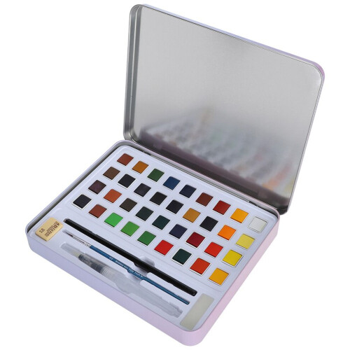 Aquarellfarben-Set, 36 Farben, Blockdose