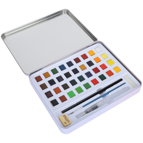 Aquarellfarben-Set, 36 Farben, Blockdose 2