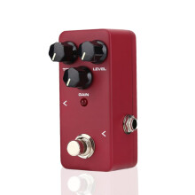 KOKKO FDS-2 Mini pedale di distorsione per chitarra in alluminio, jack da 6,35 mm, rosso