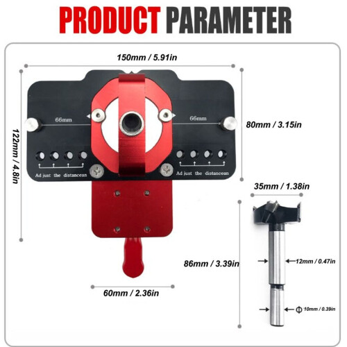 35mm Hinge Jig Kit: Accurate Aluminum Boring Guide with Adjustable Depth 1