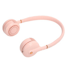 Ventilador de cuello recargable por USB, 5 W, 2400 mAh, color rosa, para uso en exteriores.