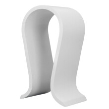 Supporto per cuffie in legno a forma di U, 24,7x15,5 cm, bianco, per scrivania o camera da letto