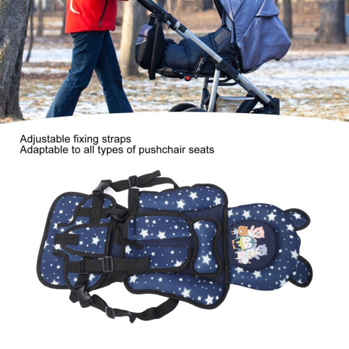 Toddler Car Seat Insert Bear Pattern, Adjustable Straps, Portable Infant Liners 2