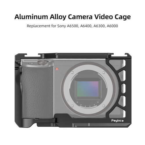 Cage vidéo Poyinco avec support griffe pour appareils photo A6500/A6400/A6300 1