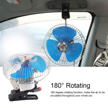 Koelventilator met oscillatiefunctie 12V 25W voor auto/vrachtwagen dashboard (clip-on)