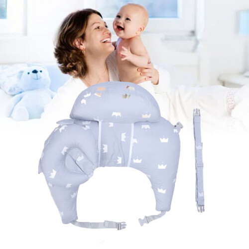 Almohada de lactancia de algodón suave ajustable gris para mamá y bebé