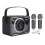 Kinderkaraokemachine, draadloze draagbare Bluetooth-luidspreker met microfoon, zwart 3
