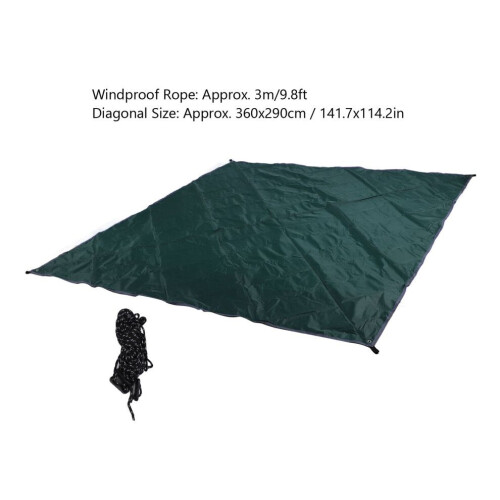 Auvent de camping multifonctionnel vert 360 x 290 cm, imperméable et léger 1