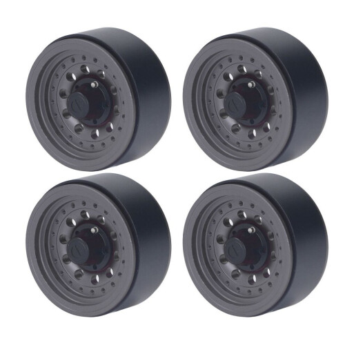 4 llantas RC Beadlock de 1,9 pulgadas, aluminio gris, 1/10 2