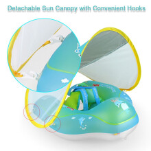 Babyzwemring van PVC (80 cm) met zonnescherm en veiligheidssluiting - Blauw