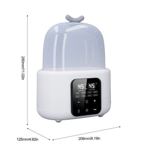 Baby Bottle Warmer with Smart Temp Control, 200W, White US Plug 1