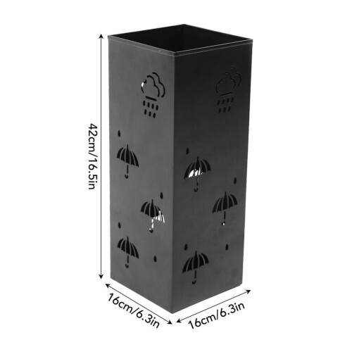 Stylish Black Rustproof Metal Umbrella Stand with Auspicious Cloud Pattern 1
