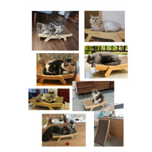 Rascador para gatos de cartón corrugado deformable, soporte resistente a arañazos, tamaño pequeño