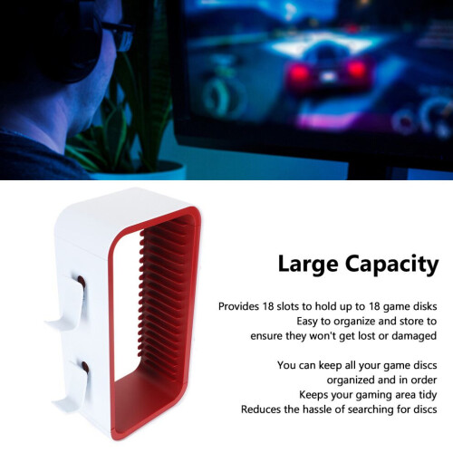 18-Slot Space Saving Game Disk Tower with Hooks for PS & XBOX 2