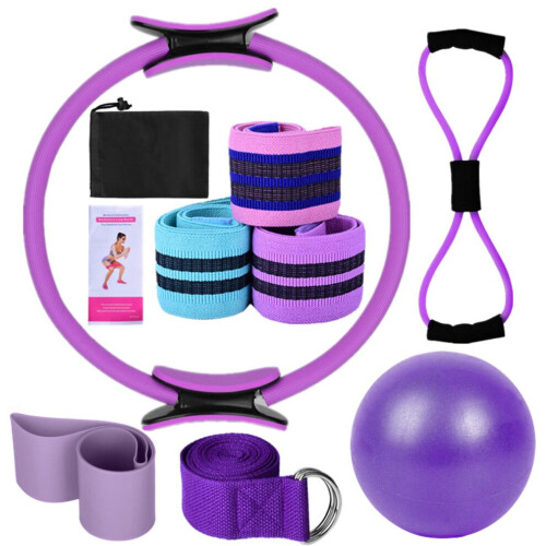 Mångsidig Pilatesutrustning: Glute Bands Magic Ring & Yoga Ball 25cm 2