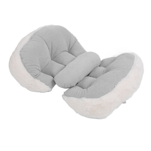 Adjustable U-Shaped Pregnancy Pillow - Gray, Soft Breathable Polyester Cotton