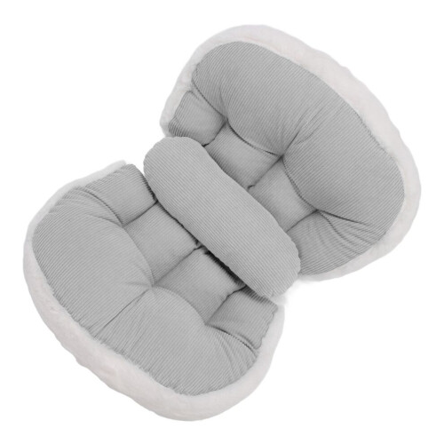 Adjustable U-Shaped Pregnancy Pillow - Gray, Soft Breathable Polyester Cotton 2