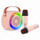 Draadloze roze draagbare karaokespeaker 10W met dubbele microfoon, 15M Bluetooth 3