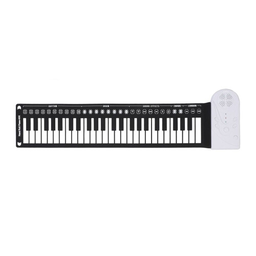 Portable 49-Key Folding Electronic Keyboard White, 83x22.5cm