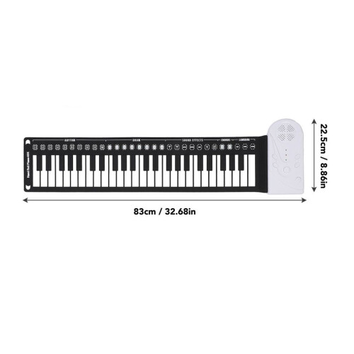 Portable 49-Key Folding Electronic Keyboard White, 83x22.5cm 1